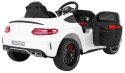 Mercedes Benz C63 AMG dla dzieci Biały + Pilot + 5-pkt pasy + EVA + Bagażnik + MP3 LED