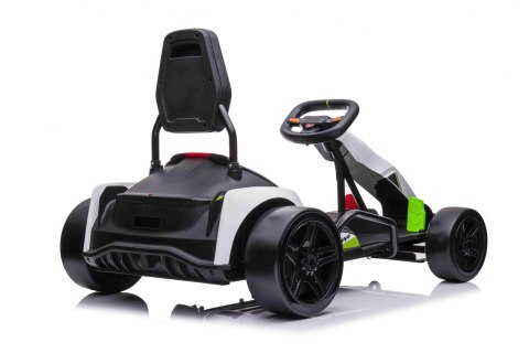 Gokart Fast 3 Drift na akumulator dla dzieci Biały + Funkcja driftu + Silniki 2x150W + Radio LED + Pasy