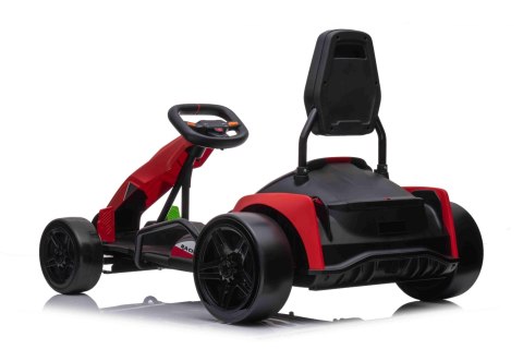 Gokart Fast 3 Drift na akumulator dla dzieci Czerwony + Funkcja driftu + Silniki 2x150W + Radio LED + Pasy