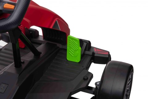 Gokart Fast 3 Drift na akumulator dla dzieci Czerwony + Funkcja driftu + Silniki 2x150W + Radio LED + Pasy