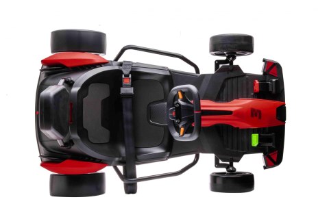 Gokart Fast 3 Drift na akumulator dla dzieci Czerwony + Funkcja driftu + Silniki 2x150W + Radio LED + Pasy