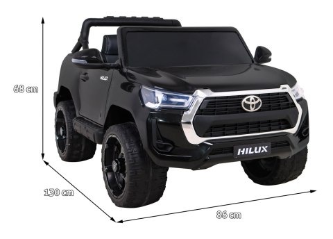 Toyota Hilux na akumulator dla dzieci Czarny Pickup + Napęd 4x4 + Pilot