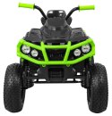 Quad ATV Air na akumulator dla dzieci Czarno-zielony + Koła pompowane + Radio MP3 + Wolny Start