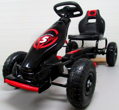 GOKART G8 CZERWONY, gokart dziecięcy, pompowane koła
