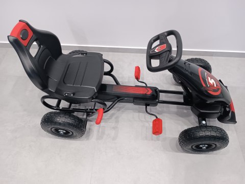 GOKART G8 CZERWONY, gokart dziecięcy, pompowane koła