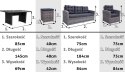 Zestaw Mebli ogrodowych 6w1 Techorattan Szary + Sofa + Wysoki stół + 2 Fotele + 2 Pufy + 12 Poduszek