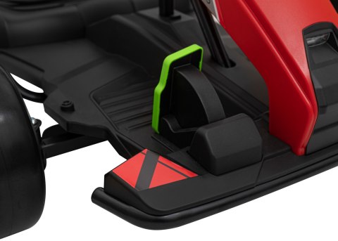 Gokart Fast 3 Drift na akumulator dla dzieci Czerwony + Funkcja driftu + Silniki 2x150W + Radio LED + Pasy