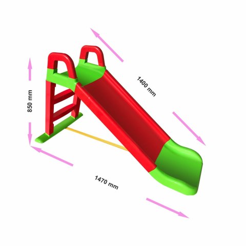 NAJWIĘKSZA ZJEŻDŻALNIA OGRODOWA XXL 140cm ZIELONO-CZERWONA