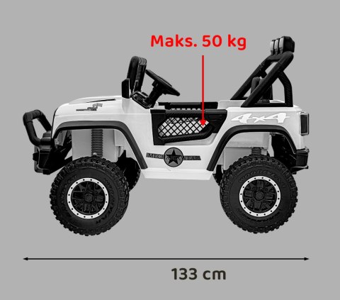 Autko terenowe Geoland Power dla 2 dzieci Różowy + Pilot + Silniki 2x200W + Bagażnik + Radio MP3 + LED