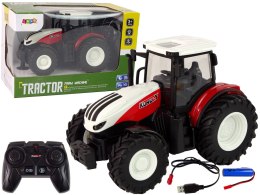 Traktor Rolniczy 1:24 Zdalnie sterowany R/C Pilot Farma Biało Czerwony
