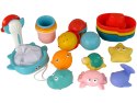 Zestaw Do Kąpieli Zabawki Morskie Podbierak Łódki 17 Sztuk