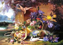 Puzzle 2000 elementów Elegancka martwa natura z kwiatami, Eugene Bidau Castor
