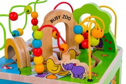 Drewniana kostka edukacyjna duża Zwierzęta Zoo Malowany Las