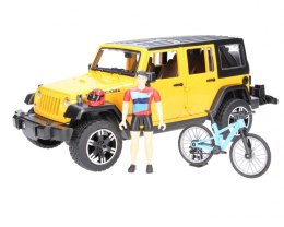 Jeep Wrangler Rubicon z rowerem i figurką BRUDER