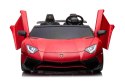 Auto Lamborghini Aventador SV na akumulator dla 2 dzieci Czerwony + Pilot 2,4 GHz + Pianka EVA + Audio LED