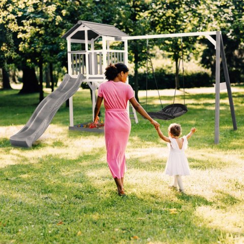 AXI Drewniany Plac Zabaw 4w1 Huśtawka Zjeżdżalnia Domek Ogrodowy Piaskownica XXL