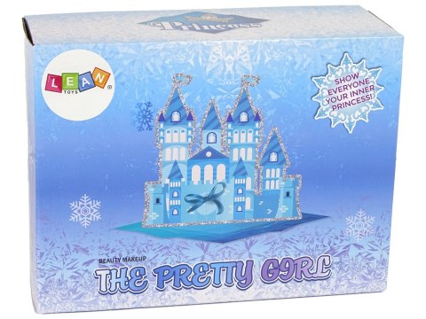 Zestaw Do Makijażu Robienie Paznokci Kuferek Niebieski Brokaty Błyszczyki