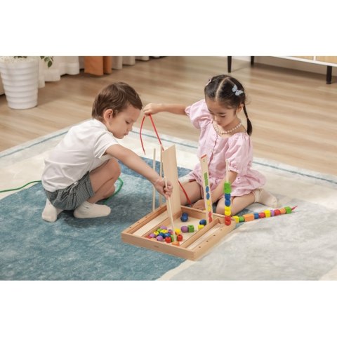 Drewniana Gra edukacyjna Logiczne koraliki Viga Toys 104 elementy