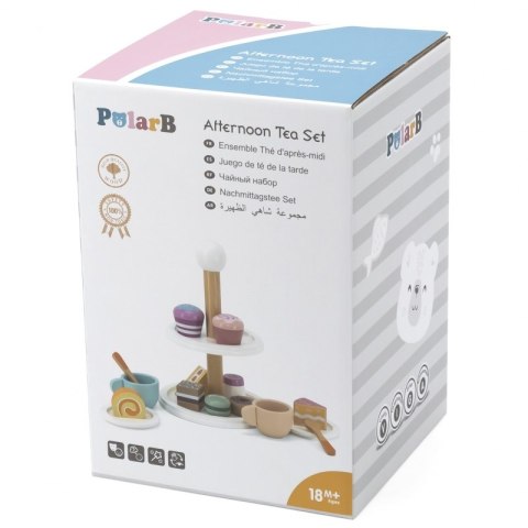 Viga PolarB Patera drewniana z Babeczkami Ciasteczkami Kawą zestaw 15 akc