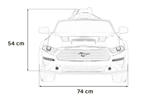 Autko Ford Mustang GT na akumulator dla dzieci Czarny + Regulacja siedzenia + Audio LED + EVA + Wolny Start