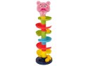 Sorter Edukacyjna Zjeżdżalnia Piłeczek 6 Poziomów Świnka Kosz