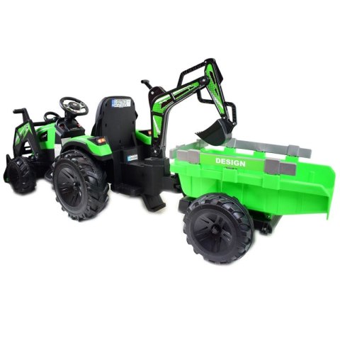 MEGA TRAKTOR Z ŁADOWARKĄ,KOPARKĄ, PRZYCZEPĄ 24 V SUPER-MOC OLBRZYMI