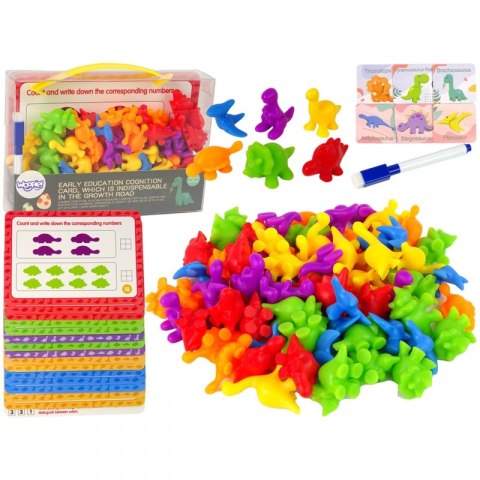 WOOPIE Zestaw Edukacyjny Nauka Liczenia Sortowanie Dinozaury 95 el.