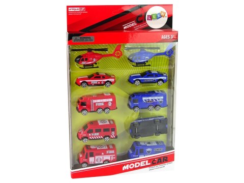 Zestaw 10 Resoraków Pojazdy Ratownicze Policja Straż