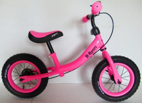 Rowerek biegowy R3 różowy R-Sport 12'' hamulec, dzwonek
