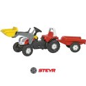 Rolly Toys rollyKid Traktor na pedały STEYR czerwony z łyżką i przyczepą