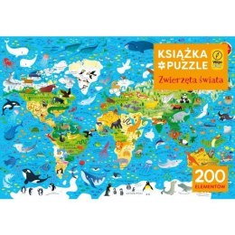 Puzzle 200 elementów + Książka - Zwierzęta świata Wilga Play