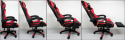 Fotel Gamingowy K4 R-Sport CZERWONO-CZARNY z podnóżkiem+masażer
