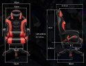 Fotel Gamingowy K4 R-Sport CZERWONO-CZARNY z podnóżkiem+masażer