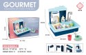 Zlew z Funkcją Wody dla dzieci 3+ Akcesoria 11 el. + Naczynia + Zabawkowy Detergent + Szczotka + Stojak na naczynia