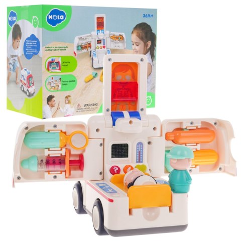 Interaktywna Karetka HOLA dla dzieci 3+ Dźwięki Światła + Ruchome elementy + 2 Tryby pracy + Akcesoria