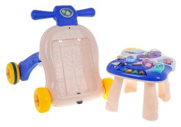 Interaktywny Chodzik 3w1 dla dzieci 18m+ Stolik edukacyjny + Panel sensoryczny + 9 mini zabaw