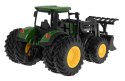 Zielony Traktor z Turem dla dzieci 3+ Model 1:24 + Ruchome elementy + 8 Kół + Tylny hak