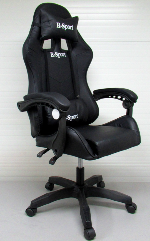Fotel Gamingowy K3 R-Sport CZARNY dla gracza+masażer