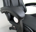 Fotel Gamingowy K4 R-Sport CZARNY z podnóżkiem+masażer