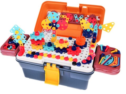 Zestaw Skrzynka majsterkowicza narzędzia wkrętarka śruby 298ele ZA4642