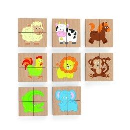 Drewniane Puzzle Magnetyczne Zwierzęta Układanka Viga Toys