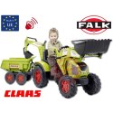 FALK Ogromny traktor CLAAS AXOS z Przyczepą, Łyżką i Spychaczem