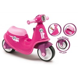 Różowy jeździk skuter Smoby Ciche koła Pink Scooter