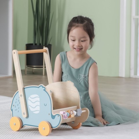 Viga PolarB Drewniany Wózek 2w1 Pchacz Słonik