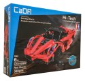 Zestaw 380 Klocków konstrukcyjnych CaDA Auto sportowe Czerwone dla dzieci 6+ Pilot zdalnej kontroli 2,4 GHz