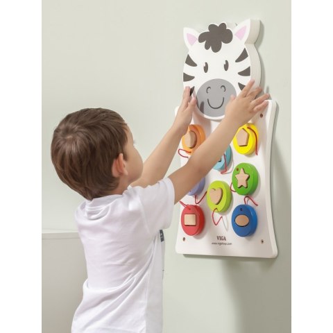 Drewniana Gra Dopasuj kształty Zebra Viga Toys