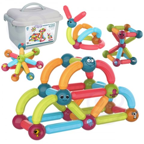 WOOPIE Magnetyczne Klocki Konstrukcyjne Edukacyjne 52 el.