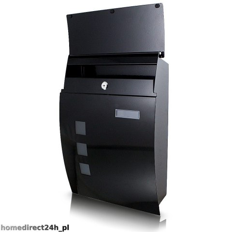 Czarna Skrzynka na listy pocztowa okrągła połyskowa odporna na korozję