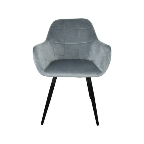 Fotel Welurowy Krzesło welur szare do salonu/pokoju uszak nowoczesny wygodny