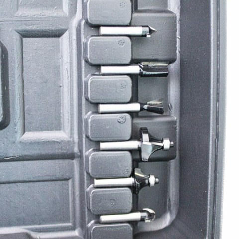 Frezarka do krawędzi 1200W 12 głowic w walizce górnowrzecionowe komplet